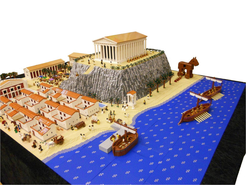 Illustration for article titled Gigantic 7.5 x 9-foot Greek Legopolis took 10 months to build